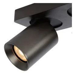 Lucide Nigel Plafondspot Zwart Staal 2x 5W GU10 Lamp -meubels winkel product 881894