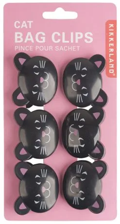 Kikkerland Bag Clips Cats Set 6 Stuks