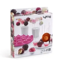 Lekue Bakvorm 18 Cake Pops 25xH4.3cm - Met 20 Stokjes - Roze