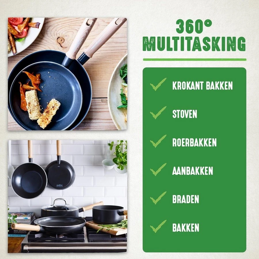 GreenChef Bakpan 20cm Vintage Antikleef - Keramische Coating 5 GreenChef Bakpan 20cm Vintage Antikleef - Keramische Coating - Afbeelding 3