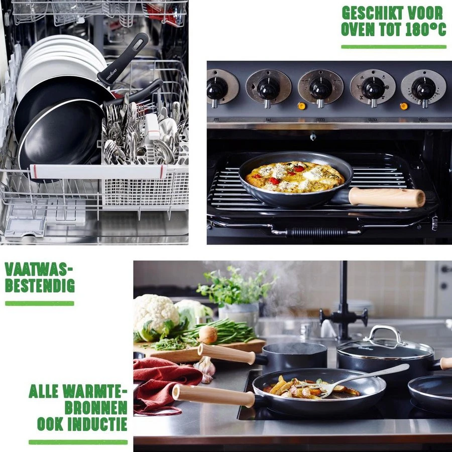 GreenChef Bakpan 20cm Vintage Antikleef - Keramische Coating 7 GreenChef Bakpan 20cm Vintage Antikleef - Keramische Coating - Afbeelding 5