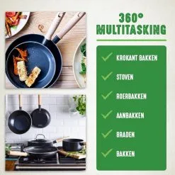 GreenChef Bakpan 24cm Vintage Antikleef - Keramische Coating 10 GreenChef Bakpan 24cm Vintage Antikleef - Keramische Coating -meubels winkel product 892698