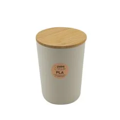 Point Virgule Point-Virgule Voorraaddoos Gebroken Wit 10.5x14.5 Cm - Bamboe Deksel