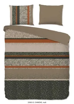 Good Morning Dekbedovertrek Chimene 140x220 Cm Katoen Leopard Grijs|Terra