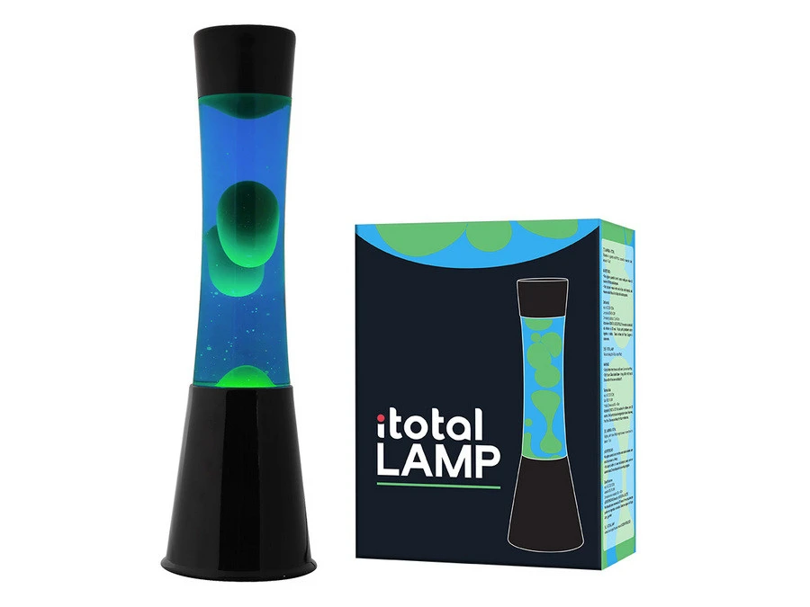 I-Total Lava Lamp Zwart Blauw-Groen - 40x11 Cm 3 I-Total Lava Lamp Zwart Blauw-Groen - 40x11 Cm