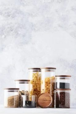 Dagelijkse Kost Voorraadpot 300 Ml Glas Met Deksel Acaciahout -meubels winkel product 919723