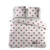 Carlina Dekbedovertrek Evi Hartjes Rood|Wit 200x220 Cm Flanel