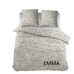 Carlina Lakenset Emma Streep Grijs|Geel 240x300 Cm Flanel -meubels winkel product 925163