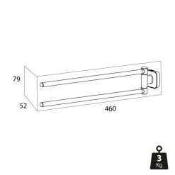 Tiger Carv Handdoekrek 2-armig Zwart -meubels winkel product 929796