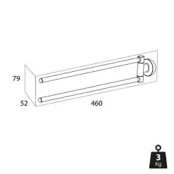 Tiger Cooper Handdoekrek 2-armig Rvs/Zwart -meubels winkel product 929896