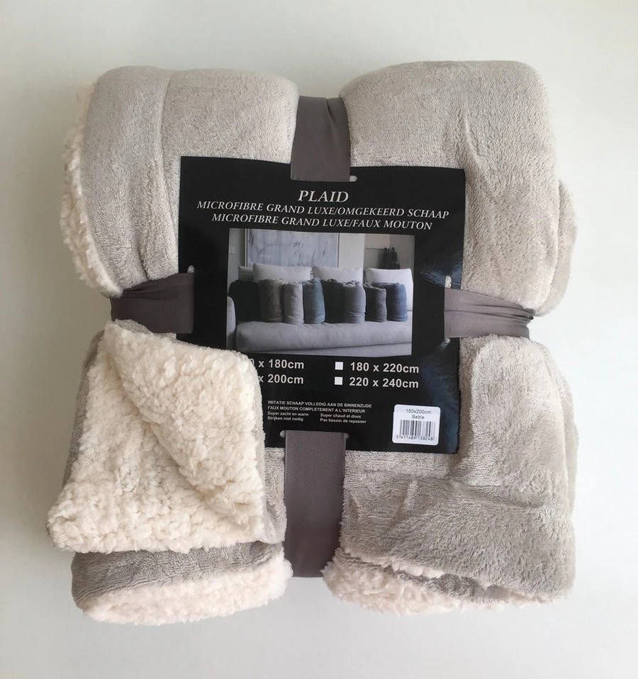 Plaid Grand Luxe Microfibre Mouton 150x200 Cm 460 G|m2 Sable 3 Plaid Grand Luxe Microfibre Mouton 150x200 Cm 460 G|m2 Sable