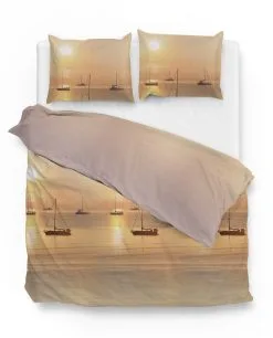 Zo! Home Zo!Home Dekbedovertrek Casper Zeilboten 260x220 Cm Katoen Naturel