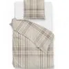 Zo! Home Zo!Home Dekbedovertrek Titus Ruit Beige 140x220 Cm Katoen