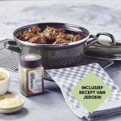 Dagelijkse Kost Set Stoofpot 22 Cm Met Kruidenmix, Recept & Keukenhanddoek