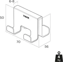 Tiger Caddy Douchehaak Dubbel 6-8 Mm Zwart -meubels winkel product 961307
