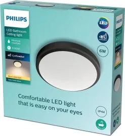 Philips Doris CL257 Plafondlamp Zwart 22 Cm - 6W 11 Philips Doris CL257 Plafondlamp Zwart 22 Cm - 6W -meubels winkel product 962219