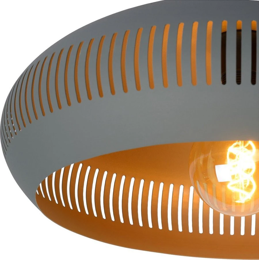 Lucide Rayco Plafondlamp Grijs E27 Socket - 45 Cm 5 Lucide Rayco Plafondlamp Grijs E27 Socket - 45 Cm - Afbeelding 3