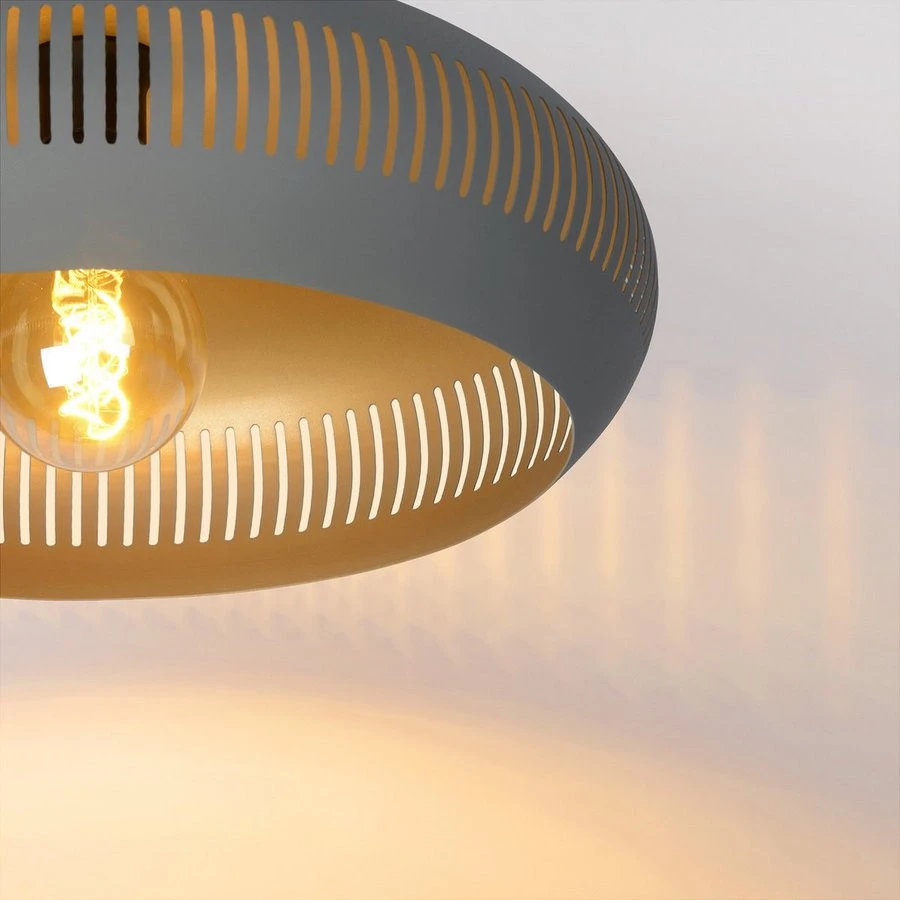 Lucide Rayco Plafondlamp Grijs E27 Socket - 45 Cm 6 Lucide Rayco Plafondlamp Grijs E27 Socket - 45 Cm - Afbeelding 4