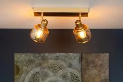 Lucide Bjorn Plafondspot Mat Goud 2xE14 Socket - 30x14 Cm -meubels winkel product 962432