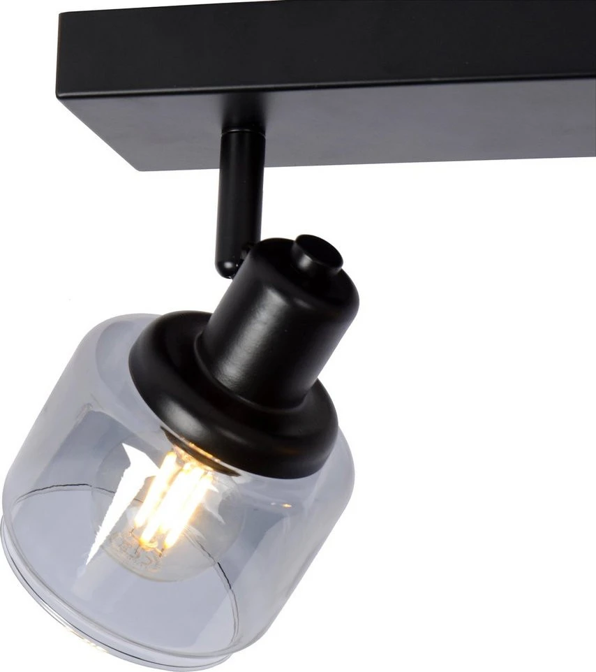 Lucide Bjorn Plafondspot Zwart 2xE14 Socket - 30x14 Cm 5 Lucide Bjorn Plafondspot Zwart 2xE14 Socket - 30x14 Cm - Afbeelding 3