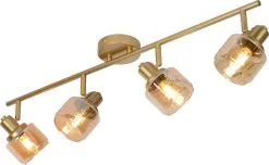 Lucide Bjorn Plafondspot Mat Goud 4xE14 Socket - 74x14 Cm