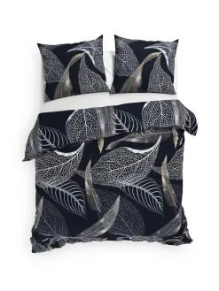 Heckettlane Dekbedovertrek Liba Veren Oil Black 240x220 Cm Flanel