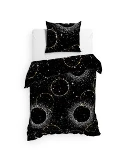 Heckettlane Dekbedovertrek Cayla Night Black 140x220 Cm Flanel