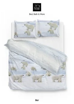 Zo! Home Zo!Home Dekbedovertrek IJsberen Blauw 260x220 Cm Flanel