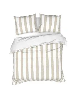 Heckettlane Dekbedovertrek Quin Streep 140x220 Cm Katoen Desert Sand