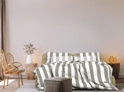 Heckettlane Dekbedovertrek Quin Streep 140x220 Cm Katoen Fossil Taupe -meubels winkel product 967828