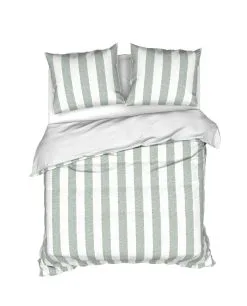 Heckettlane Dekbedovertrek Quin Streep 240x220 Cm Katoen Deep Sea