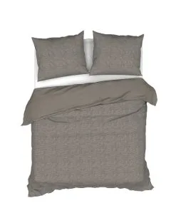 Heckettlane Dekbedovertrek Scarlett 140x220 Cm Katoen Fossil Taupe