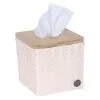 Handed By Tissue Box Top Fit Square 14x15x15 Cm - Handgemaakt - Champagne
