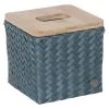 Handed By Tissue Box Top Fit Square 14x15x15 Cm - Handgemaakt - Steel Blue -meubels winkel product 970579