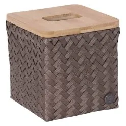 Handed By Tissue Box Top Fit Square 14x15x15 Cm - Handgemaakt - Taupe -meubels winkel product 970580