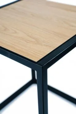 Bijzettafel 002 Industrieel 39x39x49cm Zwart - Beuk -meubels winkel product 971918