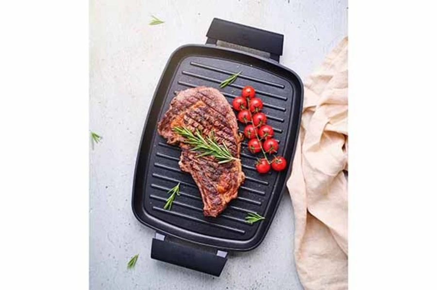 Cosy & Trendy Cosy&Trendy Grillpan Durable No Stick 48x29x4.5 Cm - Zwart 4 Cosy & Trendy Cosy&Trendy Grillpan Durable No Stick 48x29x4.5 Cm - Zwart - Afbeelding 2