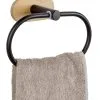 Wenko Orea Handdoekring Turbo-Loc Zwart/Bamboe -meubels winkel product 980474