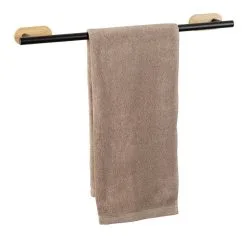 Wenko Orea Handdoekhouder Uno Zwart/Bamboe -meubels winkel product 980482