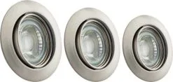 Twilight Inbouwspot GU10 3-pack Nickel 3x 5W 400 Lumen Dimbare Lamp Inbegrepen